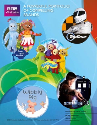 A POWERFUL PORTFOLIO
                                                                            OF COMPELLING
                                                                            BRANDS                                                                                                                                                     BB
                                                                                                                                                                                                                                          C
                                                                                                                                                                                                                                              20
                                                                                                                                                                                                                                                   05
                                                                                                                                                                                                                                                        .




                                                                                                                                                                                                                                   ©
                                                                                                                                                                                                                                  &
                                                                                                                                                                                                                              o™
                                                                                                                                                                                                                            log
                                                                                                                                                                                                                         G e ar
                                                                                                                                                                                                                     Top
                                In
                               th
                          eN
                        ig h
                  tG
            rd e     a
        n™
& © R adgoll Worldwid




                                                                                                                                                                                       Worldwide
                                                                                                                                                                        R a gd o l l               Lt d .
                                                                                                                                                             e   s TM
                                                                                                                                                     u   bbi
                                                                                                                                                le t
                                                                                                                                           Te
          e Li
                mit
                        ed
                        20
                         07
                           .




                                                                                                                                                                                                                       .
                                                                                                                                                                                                                     09
                                                                                                                                                                                                                20
                                                                                                                                                                                                               C
                                                                                                                                                                                                               BB
                                                                                                                                                                                                           ©
                                                                                                                                                                                                    l o go




                                                                                               Film s Lt d & 9 St or
                                                                                        Wish                           y En
                                                                                   &©
                                                                                                                                                                                               Doc t or W ho




                                                                                                                              ter
                                                                               M                                                    t ai
                                                                            oT                                                             nm
                                                                       og                                                                        en
                                                               Pi   gl                                                                                tI
                                                           y                                                                                               nc
                                                        bl
                                                                                                                                                            20
                                                   ib
                                                  W




                                                                                                                                                                 09
                                                                                                                                                                   .




                                                                                                                                                                                                                                       FOR EMEA/ASIA LICENSING:

                                                                                                                                                                                                                                       JaCkie Ferguson
                                                                                                                                                                                                                                       Head of International Licensing
                                                                                                                                                                                                                                       +44-208-433-2000
                                    BBC Worldwide, Media Centre, MCG D6, 201 Wood Lane, London, UK, W12 7TQ                                                                                                                            jackie.ferguson@bbc.com
                                     74
 