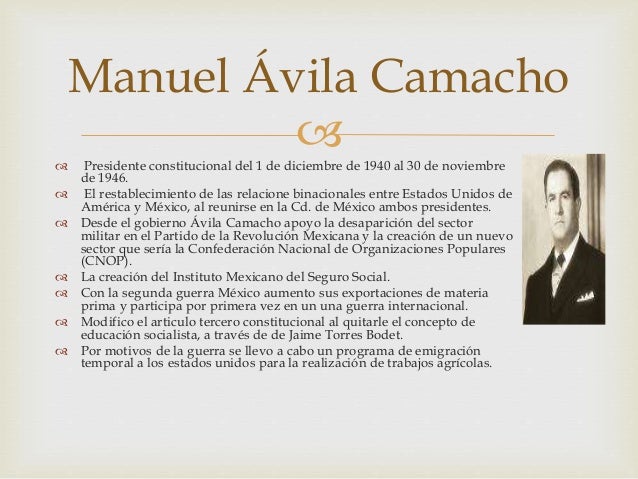 Línea del tiempo Presidentes de México y sus principales