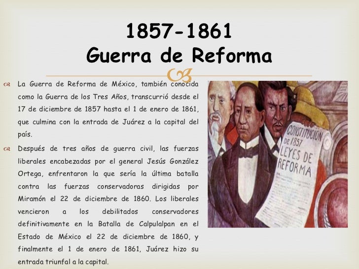Línea del tiempo "De la Reforma a la República restaurada"