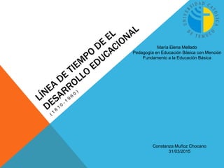 María Elena Mellado
Pedagogía en Educación Básica con Mención
Fundamento a la Educación Básica
Constanza Muñoz Chocano
31/03/2015
 