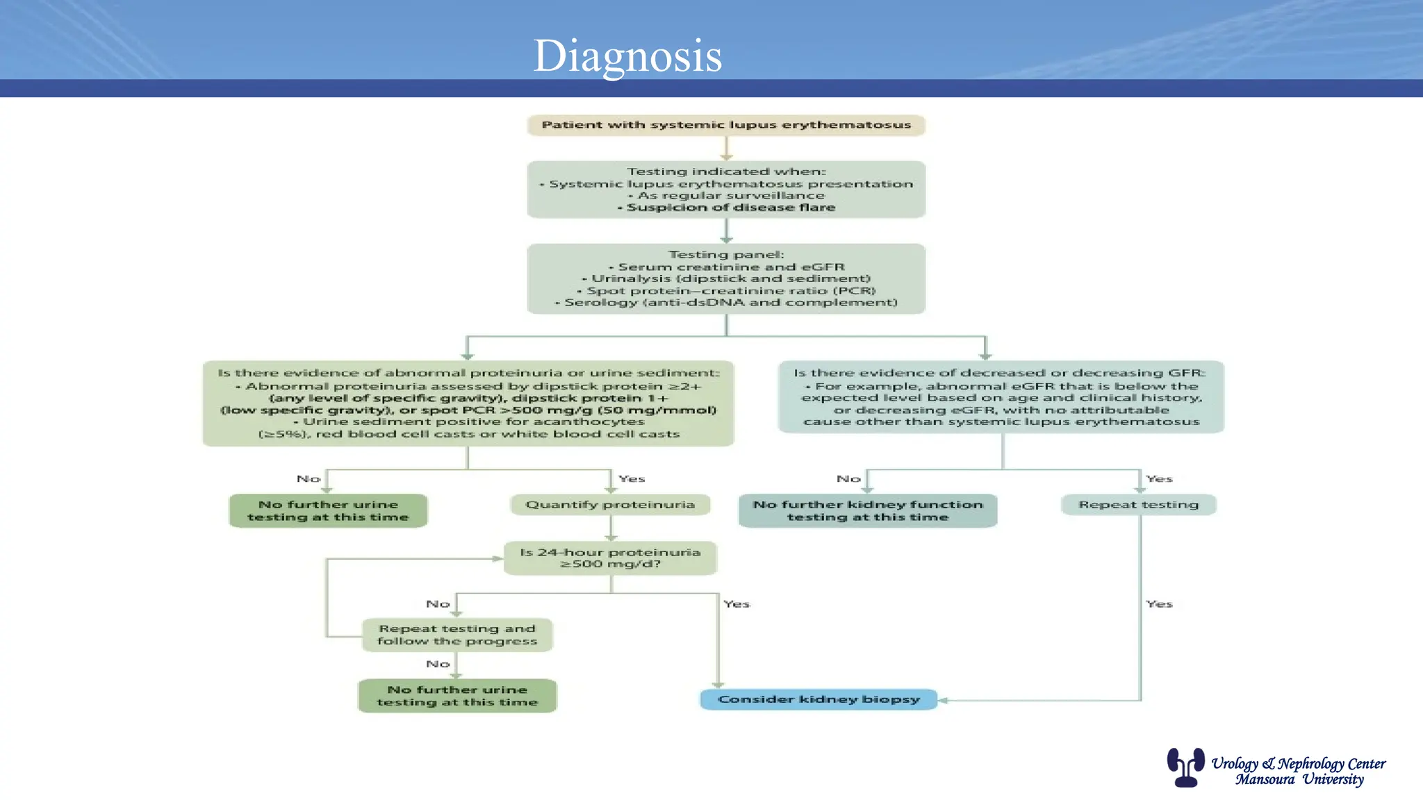 Urology & Nephrology Center
Mansoura University
Diagnosis
 