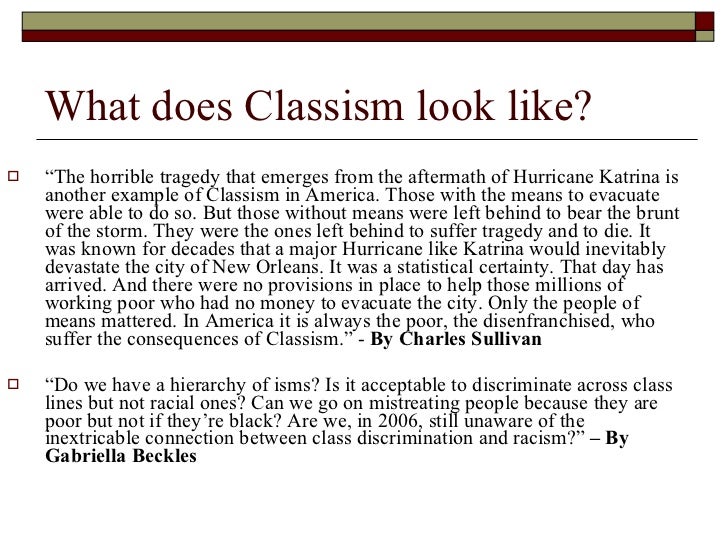 Lng 242 Week Three Individual Project Classism