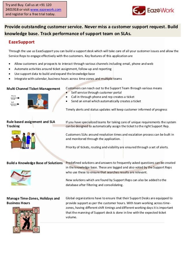 Eazesupport Helpdesk And Sla Management Product Flyer