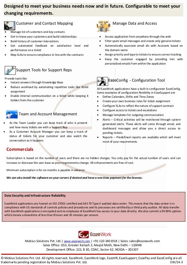Eazesupport Helpdesk And Sla Management Product Flyer