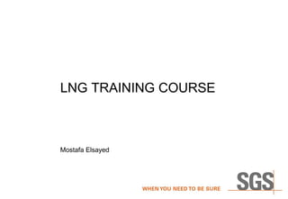 LNG TRAINING COURSE
Mostafa Elsayed
 