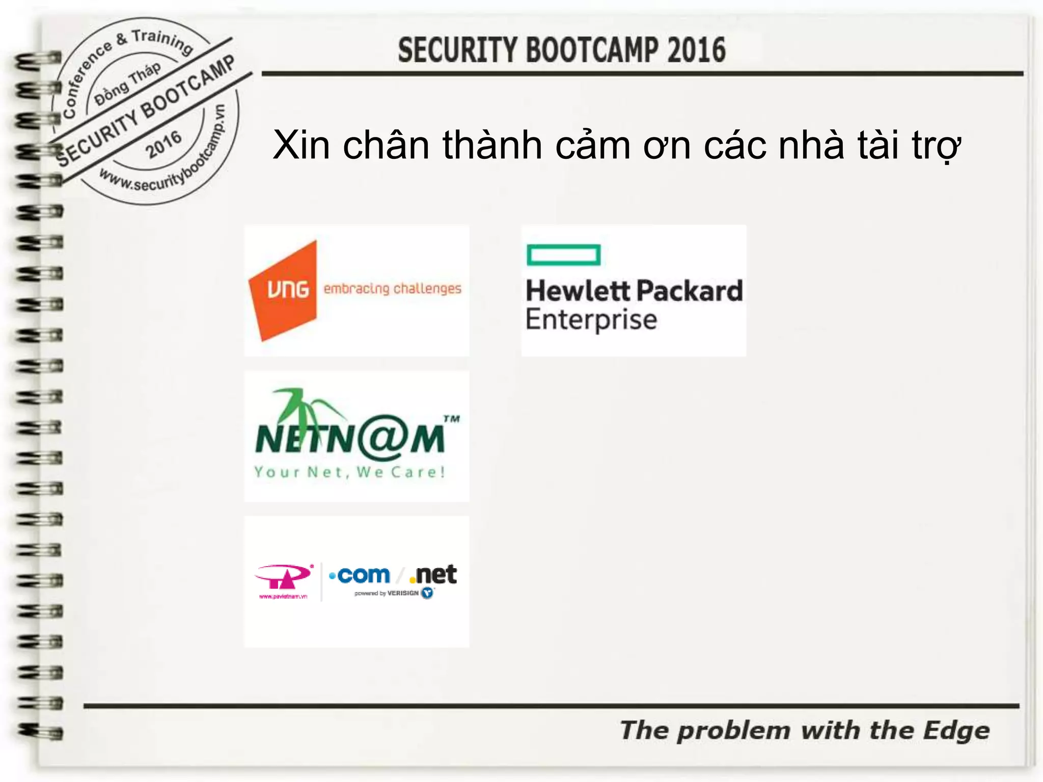 Xin chân thành cảm ơn các nhà tài trợ
 