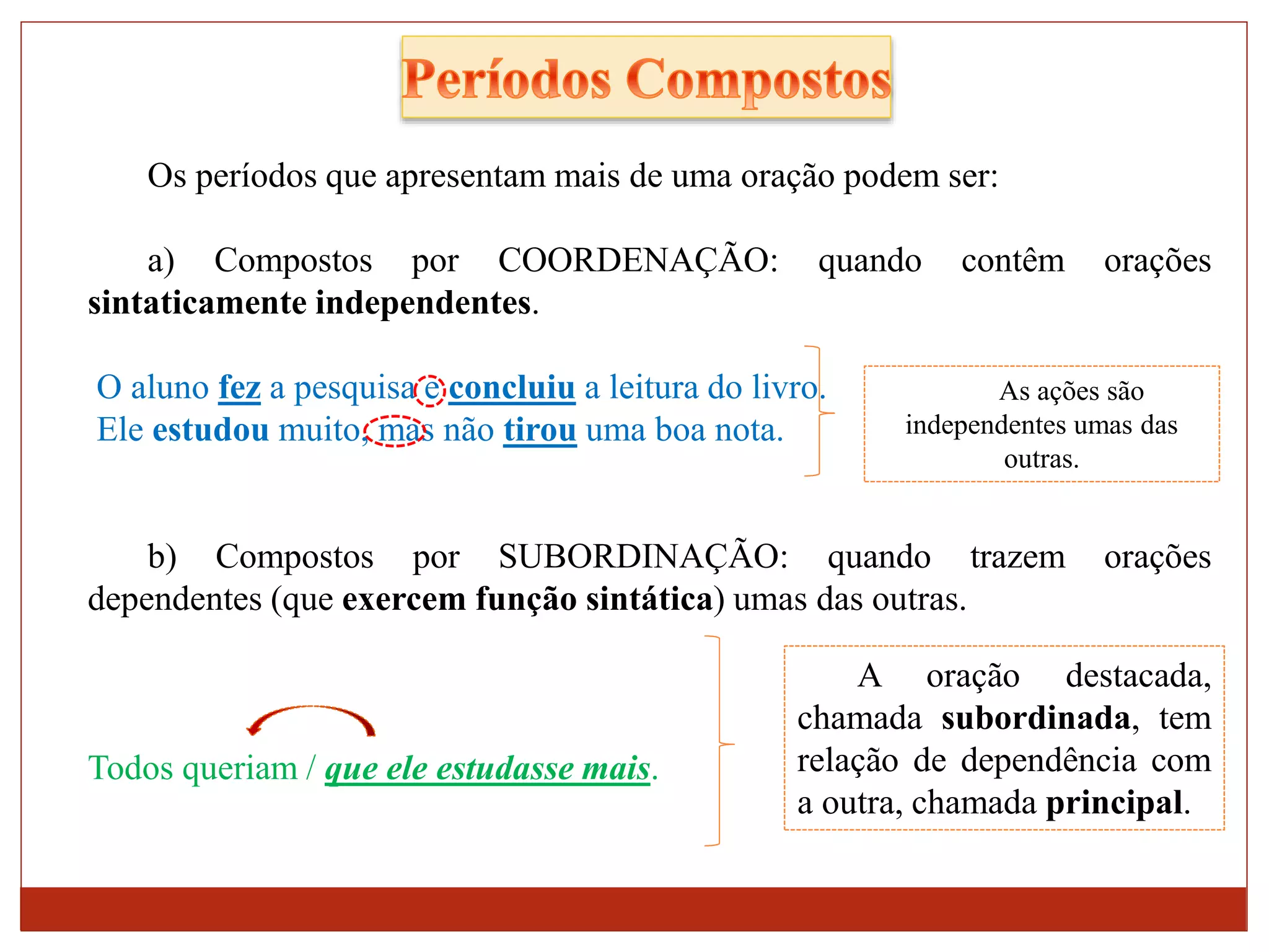 Exemplo De Período Composto Por Subordinação - BINKEDU