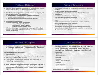 Local Features Model D Local feature descriptors for visual recognition | PDF
