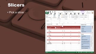 Slicers 
• Pick a slicer 
 