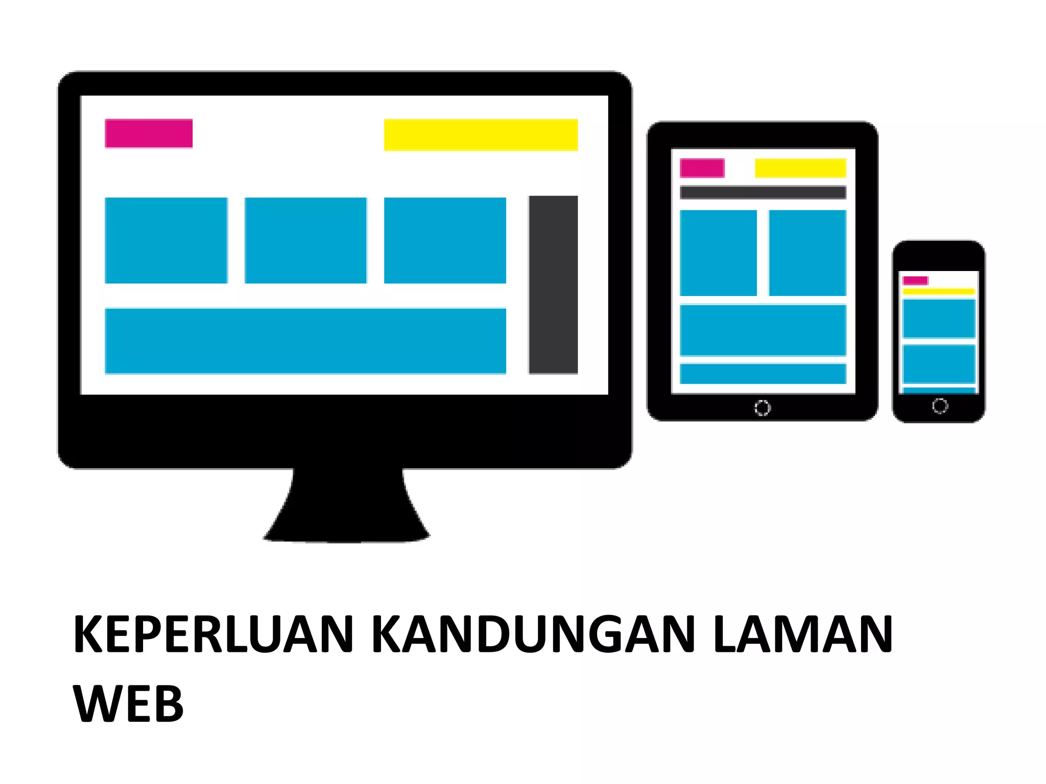 KEPERLUAN KANDUNGAN LAMAN
WEB
 