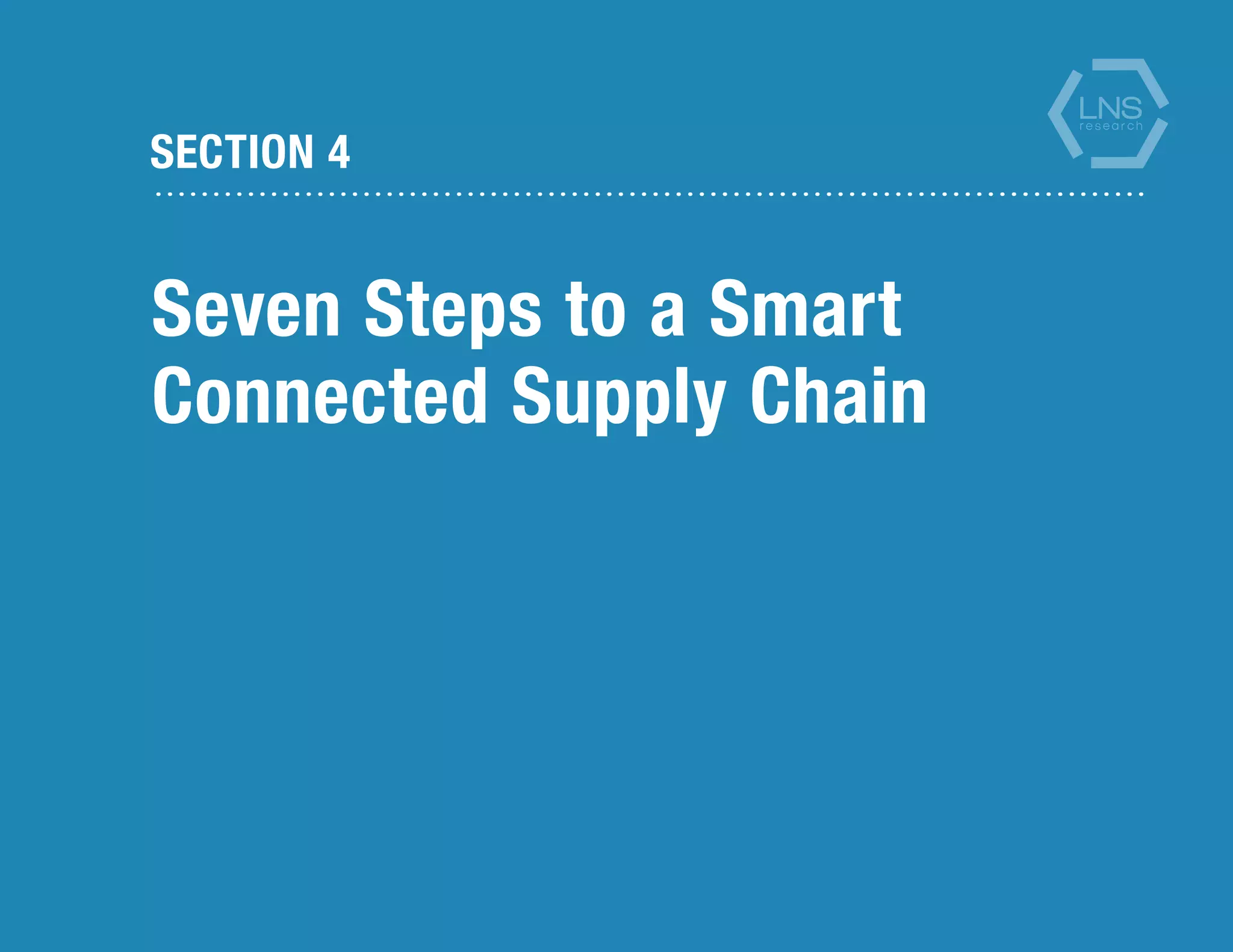 SECTION 4
Seven Steps to a Smart
Connected Supply Chain
 