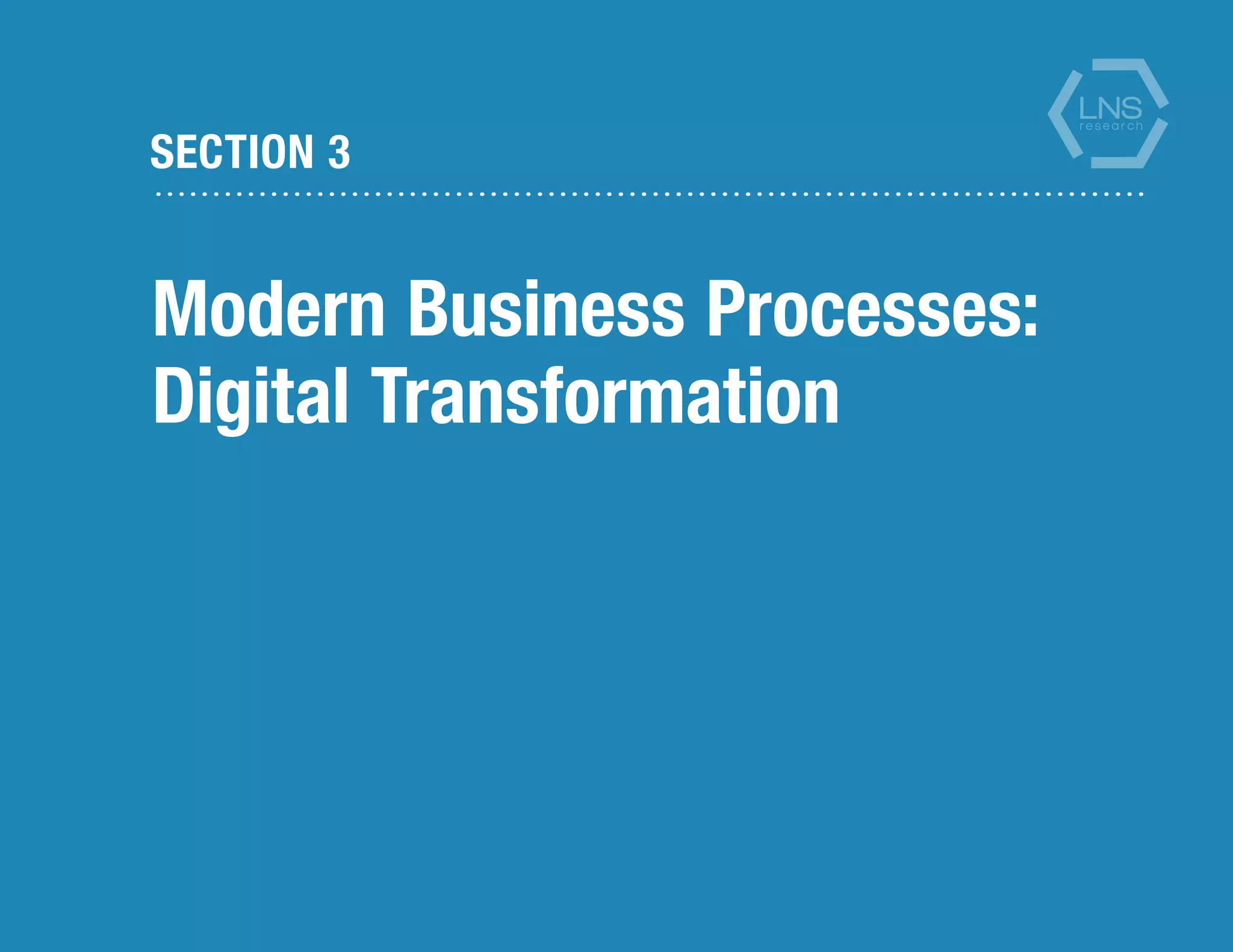 SECTION 3
Modern Business Processes:
Digital Transformation
 