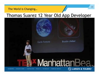 10
The World is Changing…
Thomas Suarez 12 Year Old App Developer
 