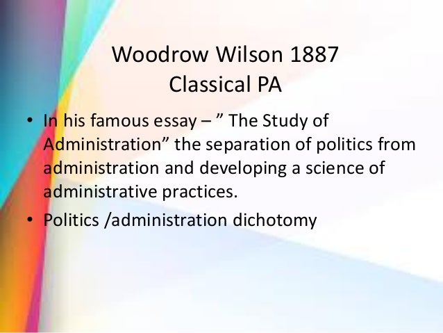 woodrow wilson essay on public administration summary pdf