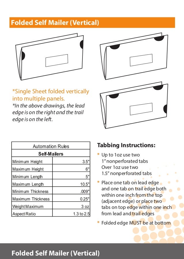tabbing guidelines for direct mail pieces