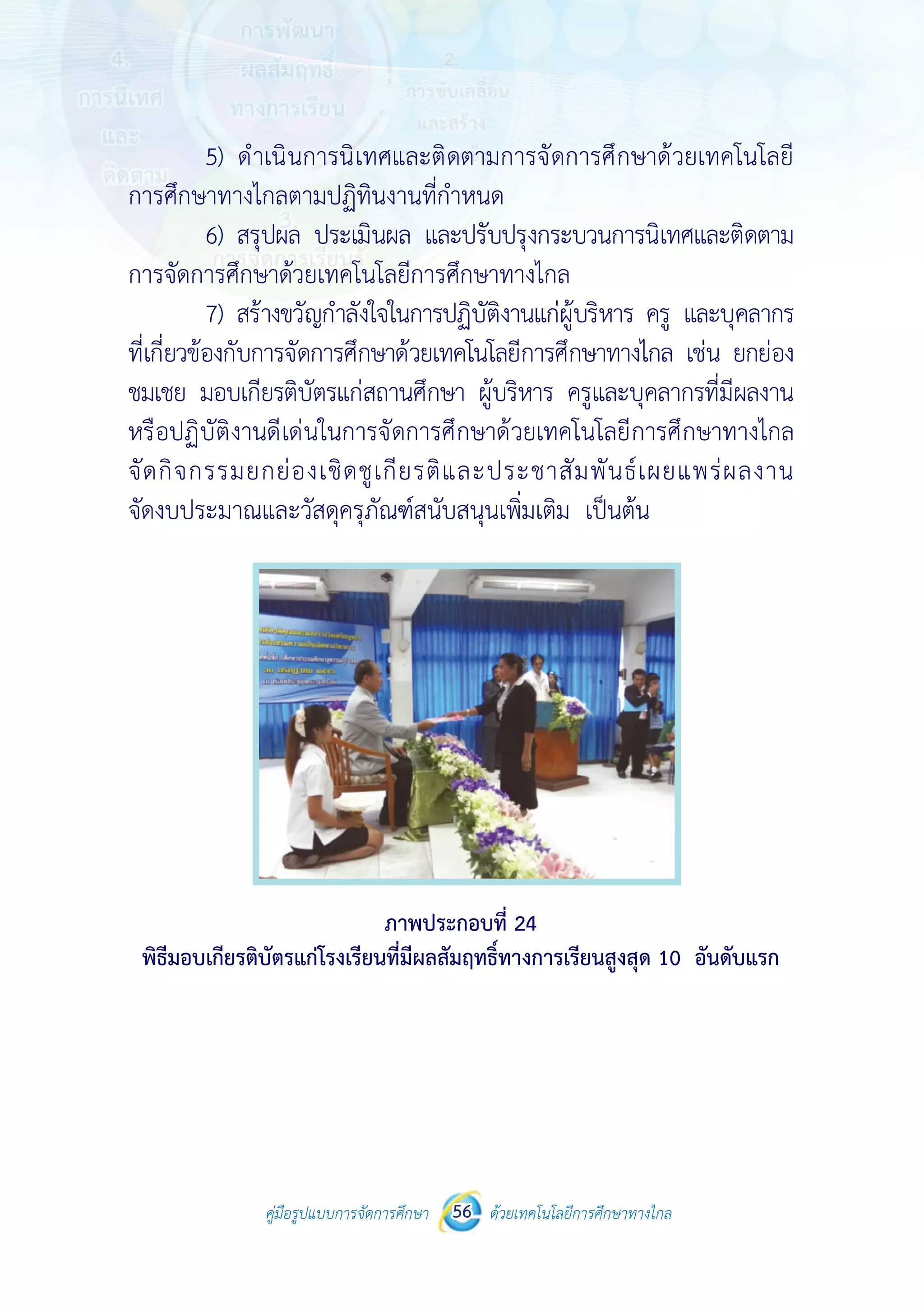 คู่มือรูปแบบการจัดการศึกษา ด้วยเทคโนโลยีการศึกษาทางไกล56
 
5)
การศึกษาทา
6) ส
การจัดการศึ
7) ส
ที่เกี่ยวข้องกับ
ชมเชย มอบ
หรือปฏิบัติง
จัดกิจกรรม
จัดงบประมา
พิธีมอบเกียร
คู่มือรูปแบบ
ดําเนินการนิ
างไกลตามปฏิ
สรุปผล ประเ
ึกษาด้วยเทคโ
สร้างขวัญกําลั
บการจัดการศึ
บเกียรติบัตรแก
งานดีเด่นในก
มยกย่องเชิด
าณและวัสดุคร
ภ
รติบัตรแก่โรงเรี
บการจัดการศึกษา 56
เทศและติดต
ทินงานที่กําห
เมินผล และป
โนโลยีการศึก
ลังใจในการปฏิบ
ศึกษาด้วยเทคโ
ก่สถานศึกษา
ารจัดการศึกษ
ชูเกียรติแล
รุภัณฑ์สนับสน
ภาพพิธีมอบเกี
ภาพประกอ
รียนที่มีผลสัมฤ
 
ด้วยเทคโนโลยีการศึกษาทา
 
ตามการจัดกา
หนด
ปรับปรุงกระบว
ษาทางไกล
บัติงานแก่ผู้บริ
โนโลยีการศึกษ
ผู้บริหาร ครู
ษาด้วยเทคโน
ะประชาสัม
นุนเพิ่มเติม เ
กยรติบัตรแก่โ
อบที่ 24
ฤทธิ์ทางการเรีย
างไกล
รศึกษาด้วยเท
วนการนิเทศแ
ริหาร ครู แล
ษาทางไกล เช่
รูและบุคลากรท
นโลยีการศึกษ
พันธ์เผยแพ
เป็นต้น
รงเรียน
ยนสูงสุด 10 อั
ทคโนโลยี
และติดตาม
ละบุคลากร
น ยกย่อง
ที่มีผลงาน
ษาทางไกล
พร่ผลงาน
ันดับแรก
 
5)
การศึกษาทา
6) ส
การจัดการศึ
7) ส
ที่เกี่ยวข้องกับ
ชมเชย มอบ
หรือปฏิบัติง
จัดกิจกรรม
จัดงบประมา
พิธีมอบเกียร
คู่มือรูปแบบ
ดําเนินการนิ
างไกลตามปฏิ
สรุปผล ประเ
ึกษาด้วยเทคโ
สร้างขวัญกําลั
บการจัดการศึ
บเกียรติบัตรแก
งานดีเด่นในก
มยกย่องเชิด
าณและวัสดุคร
ภ
รติบัตรแก่โรงเรี
บการจัดการศึกษา 56
เทศและติดต
ทินงานที่กําห
เมินผล และป
โนโลยีการศึก
ลังใจในการปฏิบ
ศึกษาด้วยเทคโ
ก่สถานศึกษา
ารจัดการศึกษ
ชูเกียรติแล
รุภัณฑ์สนับสน
ภาพพิธีมอบเกี
ภาพประกอ
รียนที่มีผลสัมฤ
 
ด้วยเทคโนโลยีการศึกษาทา
 
ตามการจัดกา
หนด
ปรับปรุงกระบว
ษาทางไกล
บัติงานแก่ผู้บริ
โนโลยีการศึกษ
ผู้บริหาร ครู
ษาด้วยเทคโน
ะประชาสัม
นุนเพิ่มเติม เ
กยรติบัตรแก่โ
อบที่ 24
ฤทธิ์ทางการเรีย
างไกล
รศึกษาด้วยเท
วนการนิเทศแ
ริหาร ครู แล
ษาทางไกล เช่
รูและบุคลากรท
นโลยีการศึกษ
พันธ์เผยแพ
เป็นต้น
รงเรียน
ยนสูงสุด 10 อั
ทคโนโลยี
และติดตาม
ละบุคลากร
น ยกย่อง
ที่มีผลงาน
ษาทางไกล
พร่ผลงาน
ันดับแรก
 