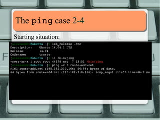 MMoorree eexxaammpplleess 33--1111 
There is one catch, though: 
● chattr does not work for ordinary users: 
[alessandro@fedora ~]$ chattr +i .bashrc 
chattr: Operation not permitted while setting flags on 
.bashrc 
[alessandro@fedora ~]$ 
 