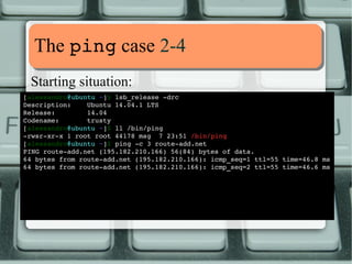 MMoorree eexxaammpplleess 44--1111 
Classical UNIX solution is to make it SUID root: 
[root@fedora ~]# ll /usr/bin/chattr 
­rwxr­xr­x 
1 root root 10528 giu 24 13:10 /usr/bin/chattr 
[root@fedora ~]# chmod u+s /usr/bin/chattr 
[root@fedora ~]# ll /usr/bin/chattr 
­rwsr­xr­x 
1 root root 10528 giu 24 13:10 /usr/bin/chattr 
[root@fedora ~]# 
It would work: 
[alessandro@fedora ~]$ chattr +i .bashrc 
[alessandro@fedora ~]$ lsattr .bashrc 
­­­­i­­­­­­­­e­­. 
bashrc 
[alessandro@fedora ~]$ 
 