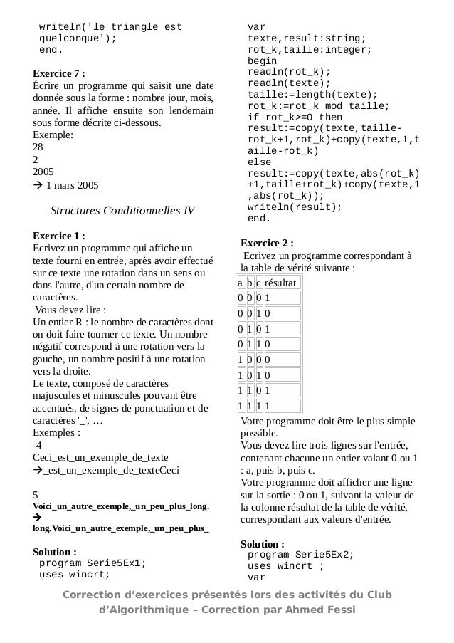 algorithme date du lendemain