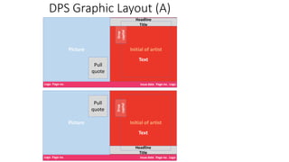 DPS Graphic Layout (A)
Picture
Text
Logo Page no.
Headline
Title
Issue date Page no. Logo
Pull
quote
Drop
capital
Initial of artist
Picture
Text
Logo Page no.
Headline
Title
Issue date Page no. Logo
Pull
quote
Drop
capital Initial of artist
 