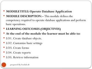 Create database objects in web development and database administration ...