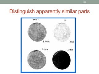 Distinguish apparently similar parts
36
 