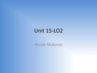 Unit 15-LO2
Nicole Mukonjo
 