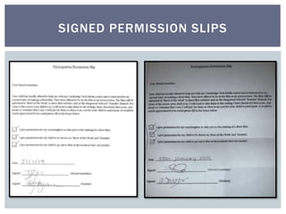SIGNED PERMISSION SLIPS
 