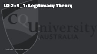 LO 2+3_1: Legitimacy Theory
1 Created by Dr G. L. Ilott, CQUniversity Australia
 