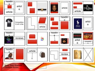 Name: Owen Shepherd
Candidate Number:
headlin
e
article
articl
e
article
article
Competition
to win a tee
article
headlin
e
articl
e
headlin
e
reviews
headlin
e
articl
e
competitio
n
headlin
e article
review
 