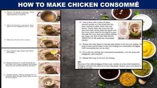 HOW TO MAKE CHICKEN CONSOMMÉ
 