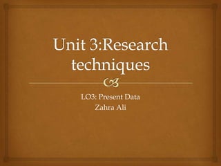 LO3: Present Data
Zahra Ali
 