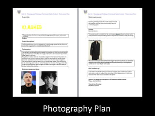 Photography Plan
 