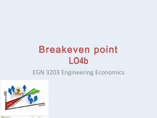 Breakeven point
LO4b
EGN 3203 Engineering Economics
 