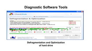 Diagnostic Software Tools
Defragmentation and Optimization
of hard drive
 
