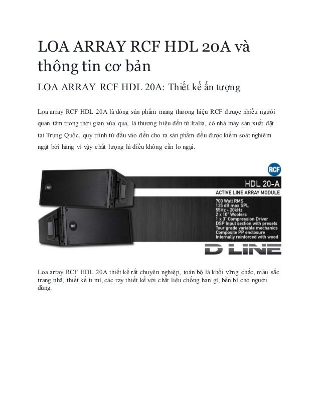 loa array rcf hdl 20a