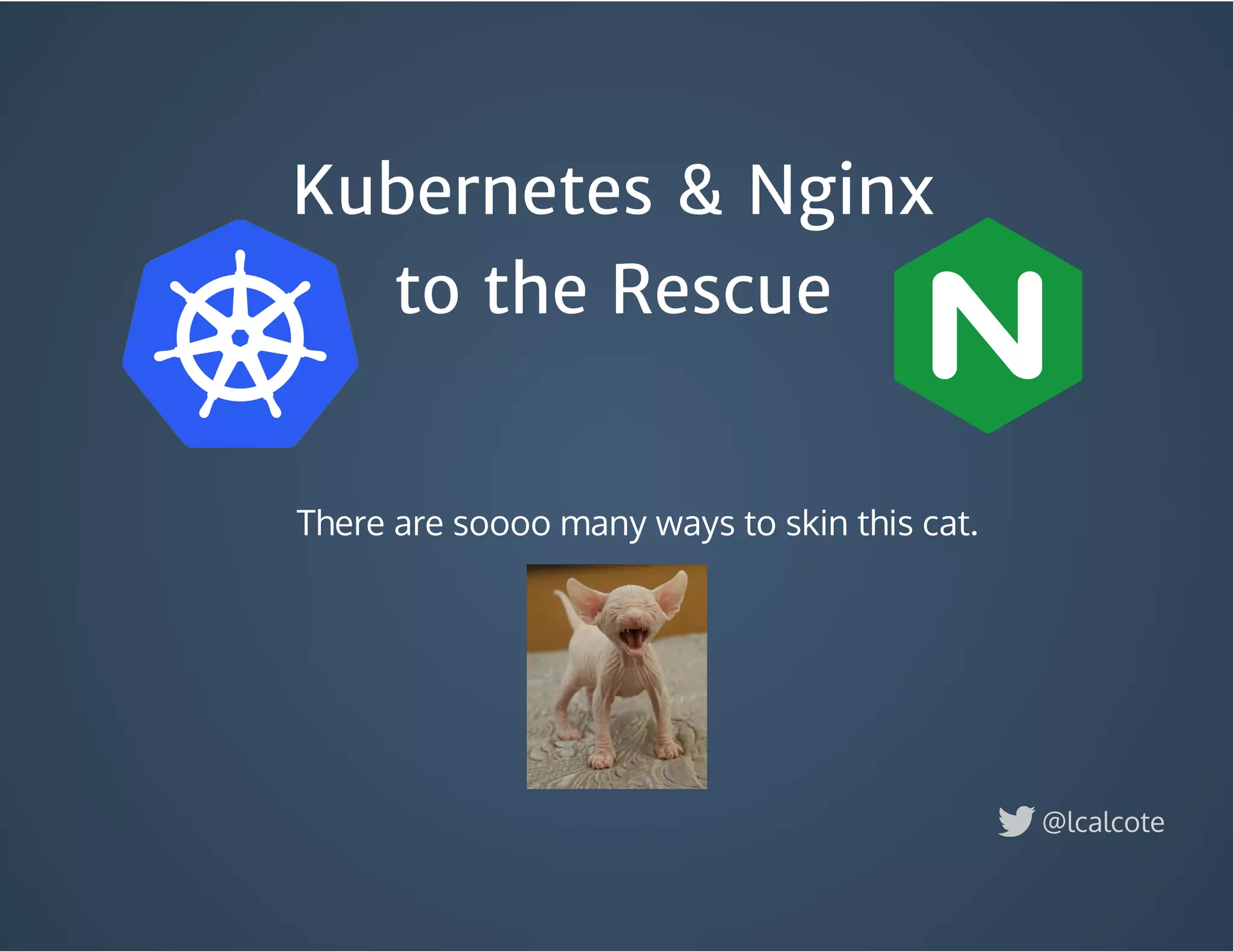 Kubernetes & Nginx
to the Rescue
@lcalcote
There are soooo many ways to skin this cat.
 