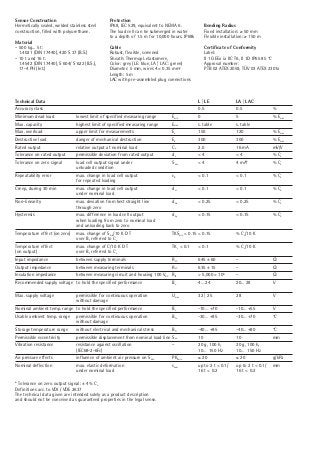 Technical Data			 L | LE	 LA | LAC	
Accuracy class			 0.5	 0.5	 %
Minimum dead load	 lowest limit of specified measuring r...