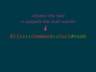 initiates the test
   + outputs the test results


Blitz::Command::Curl#rush
 
