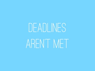 Deadlines
aren’t met
 