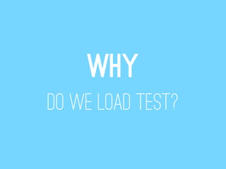 WHY
Do we load test?
 