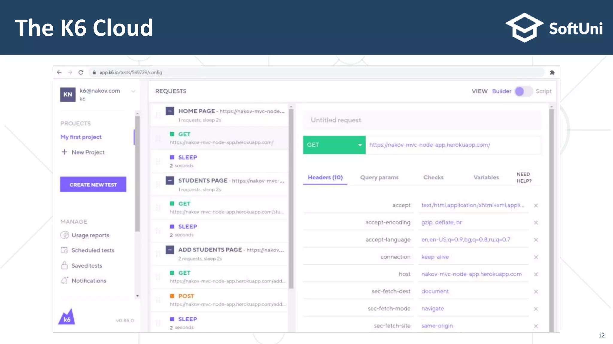 The K6 Cloud
12
 