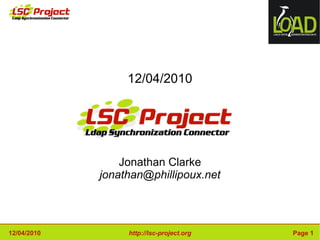 12/04/2010 Jonathan Clarke [email_address] 