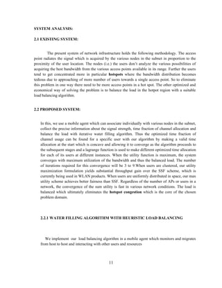 Load balancing implementation in wireless networks