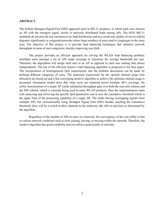 Load balancing implementation in wireless networks