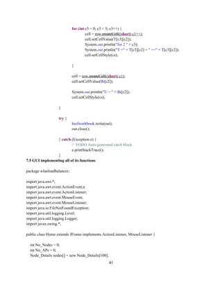 Load balancing implementation in wireless networks