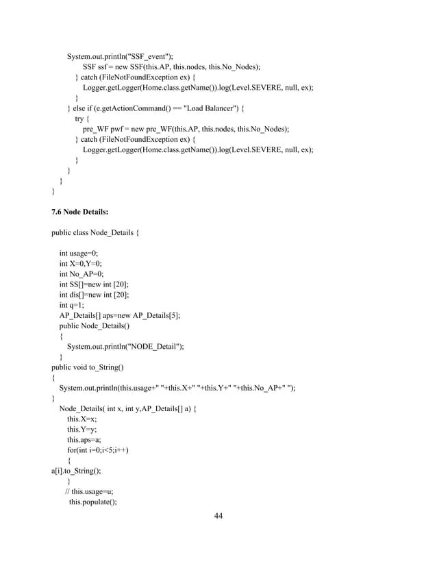 Load balancing implementation in wireless networks | DOC