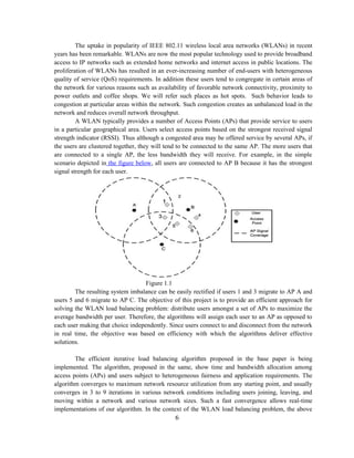 Load balancing implementation in wireless networks