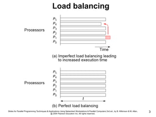 Slides for Parallel Programming Techniques & Applications Using Networked Workstations & Parallel Computers 2nd ed., by B. Wilkinson & M. Allen,
@ 2004 Pearson Education Inc. All rights reserved.
3
Load balancing
 
