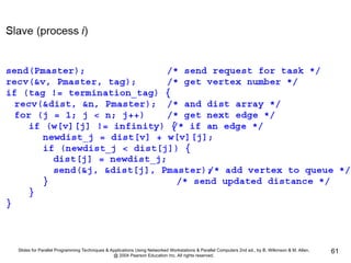 Slides for Parallel Programming Techniques & Applications Using Networked Workstations & Parallel Computers 2nd ed., by B. Wilkinson & M. Allen,
@ 2004 Pearson Education Inc. All rights reserved.
61
 